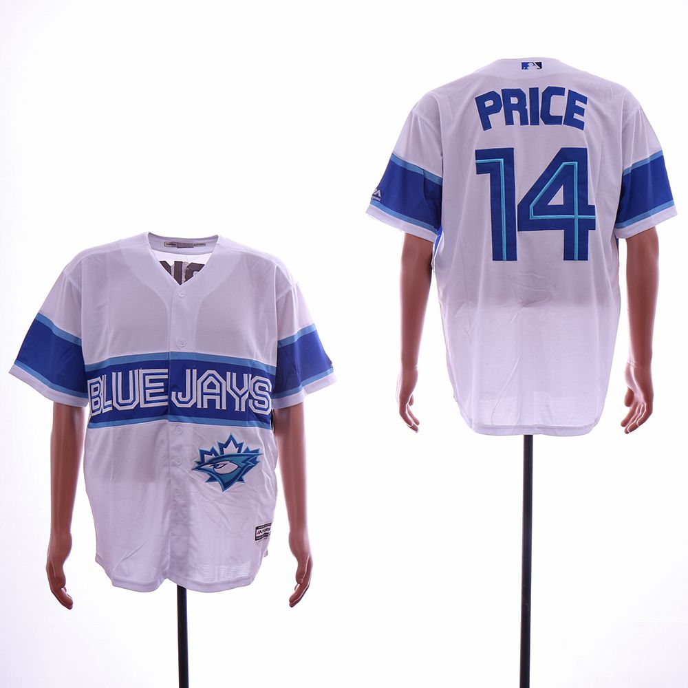 Men Toronto Blue Jays 14 Price White Game MLB Jerseys